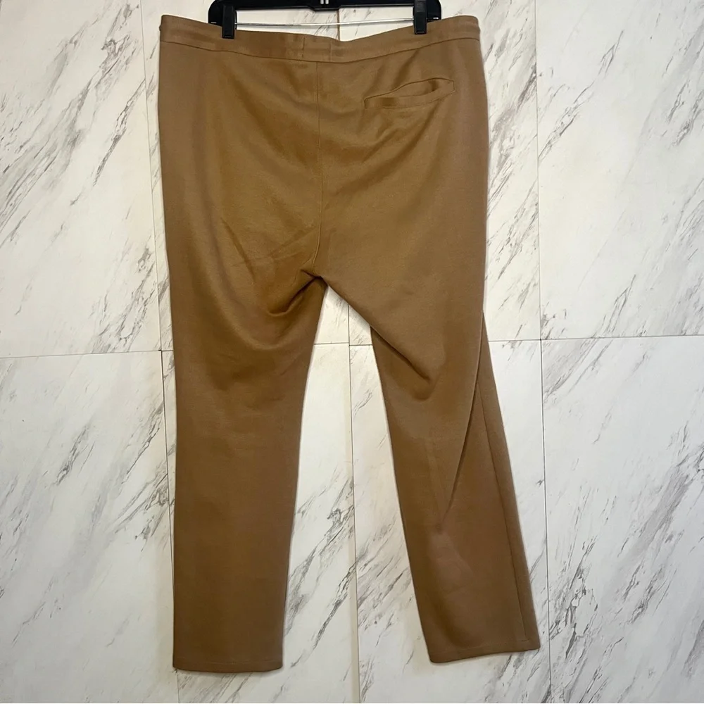 H&M Pleat Casual Knit Camel Pants SZ XL - Picture 3 of 5
